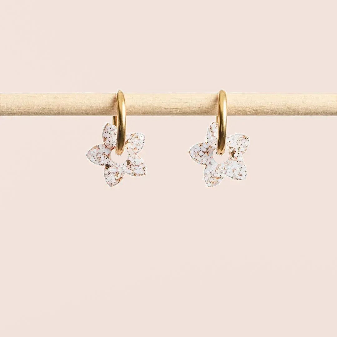 Créoles Mini Tiaré Ivoire Champagne – Les Nicolettes