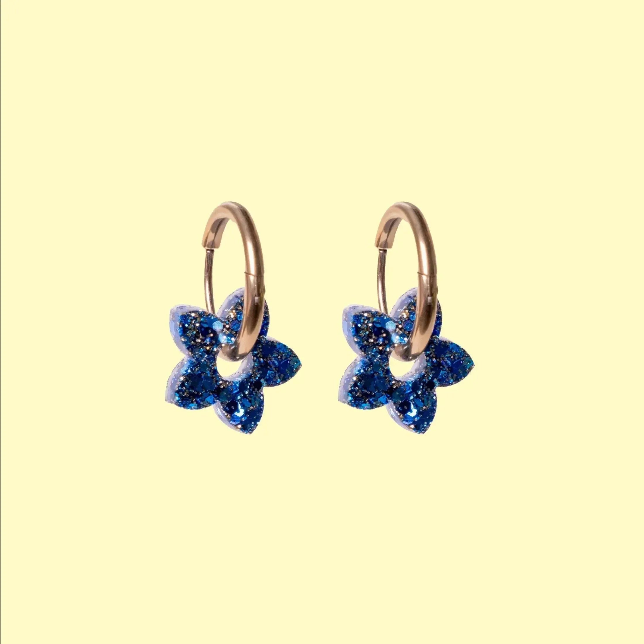 Créoles Mini Tiaré Mix Bleu-Les Nicolettes