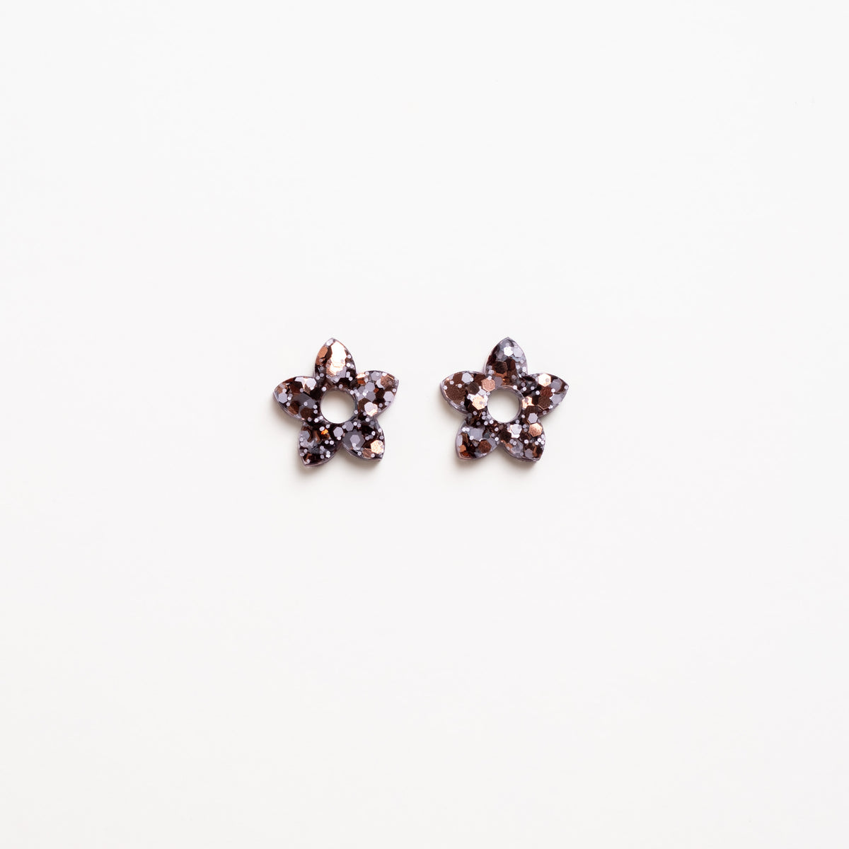 Créoles Mini Tiaré Mix Bleu Marron-Les Nicolettes