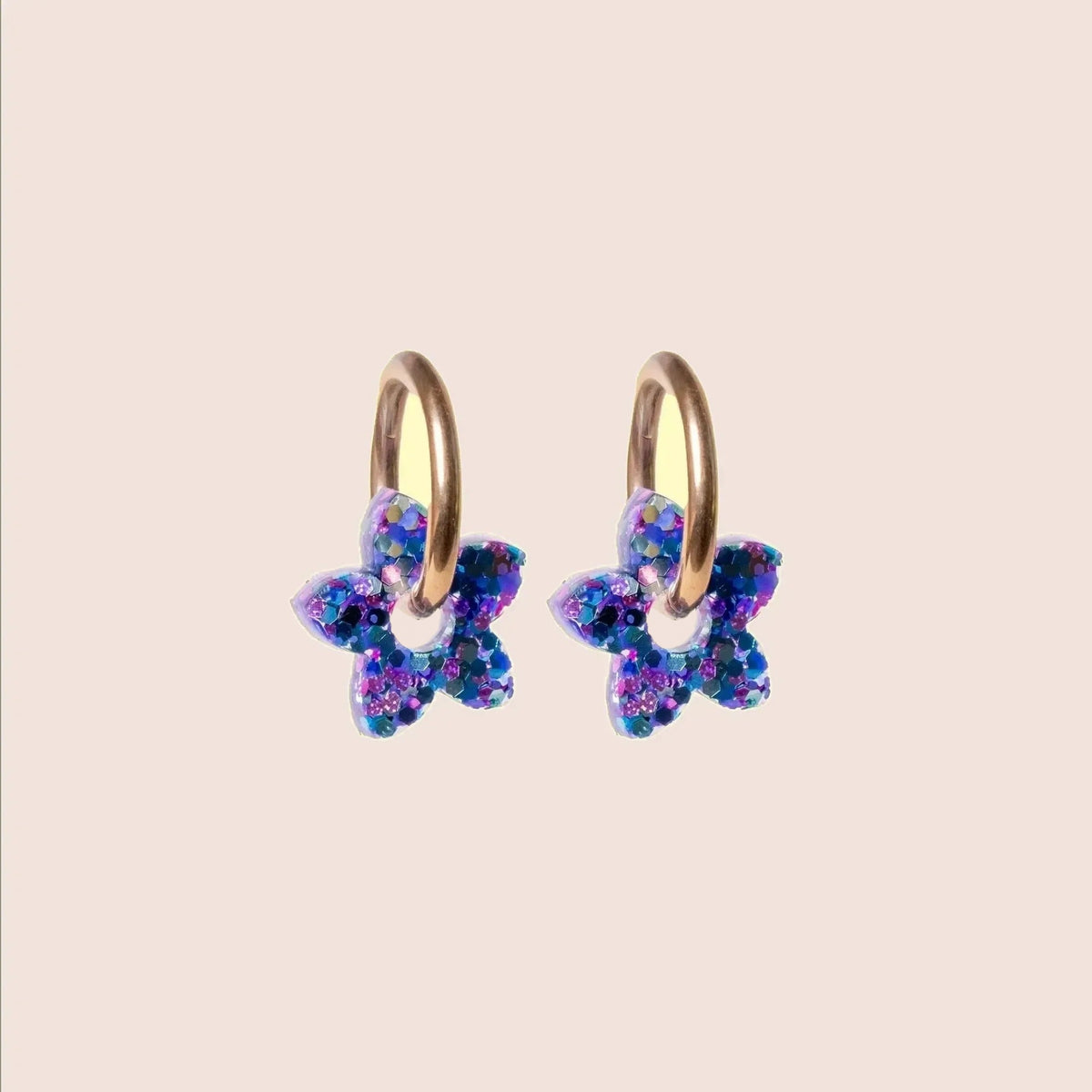 Créoles Mini Tiaré Mix Violet Bleu – Les Nicolettes