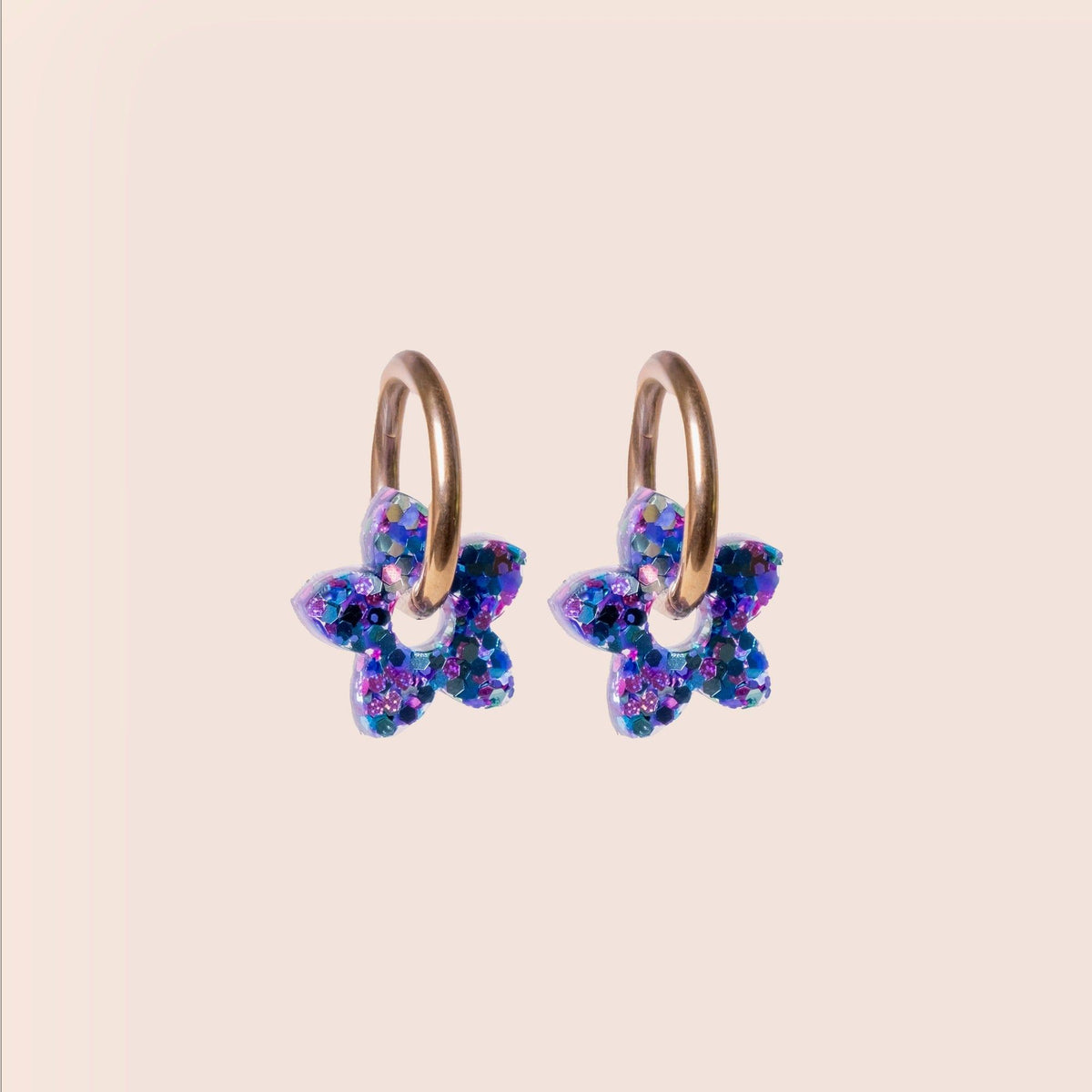 Créoles Mini Tiaré Mix Violet Bleu – Les Nicolettes