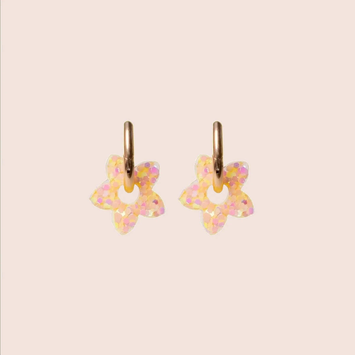 Créoles Mini Tiaré Orange Jaune – Les Nicolettes