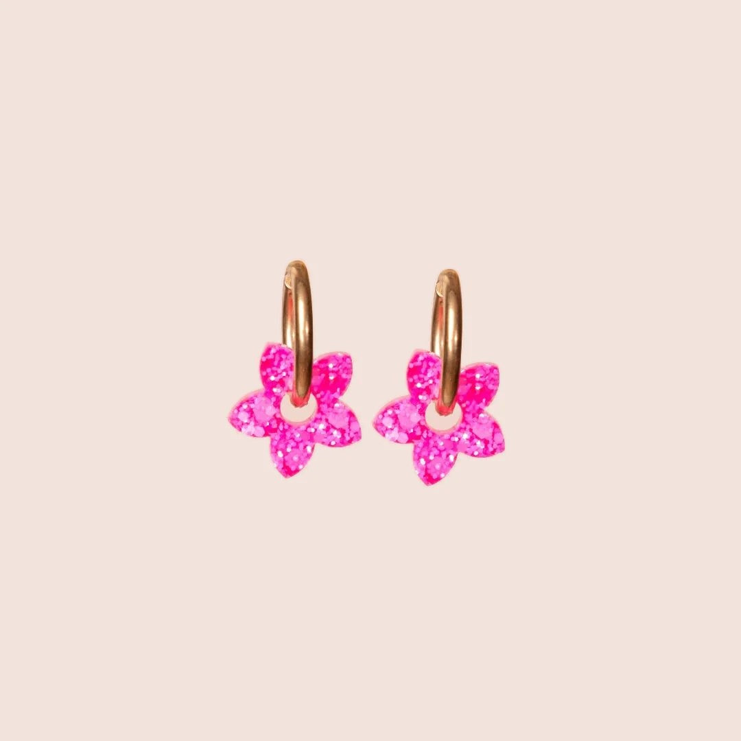 Créoles Mini Tiaré Sorbet Rose Fluo – Les Nicolettes