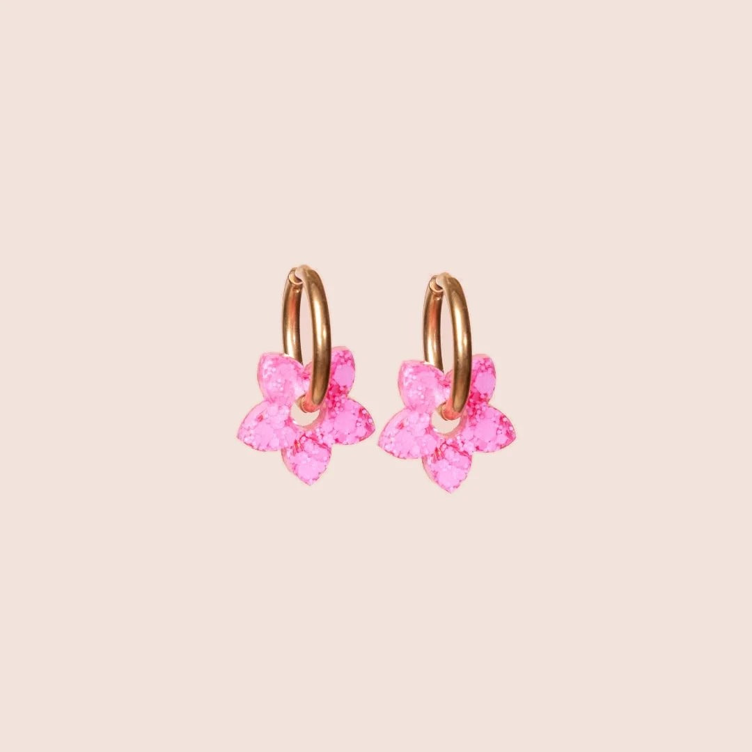 Créoles Mini Tiaré Sorbet Rose – Les Nicolettes