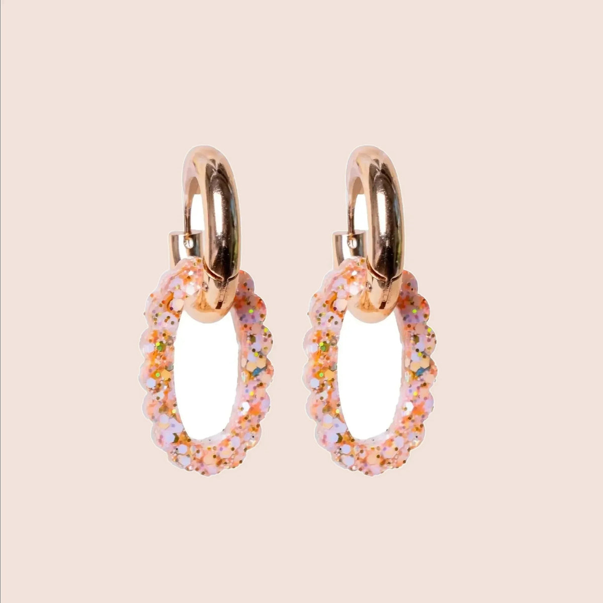 Créoles Ovale Ivoire Orange – Les Nicolettes