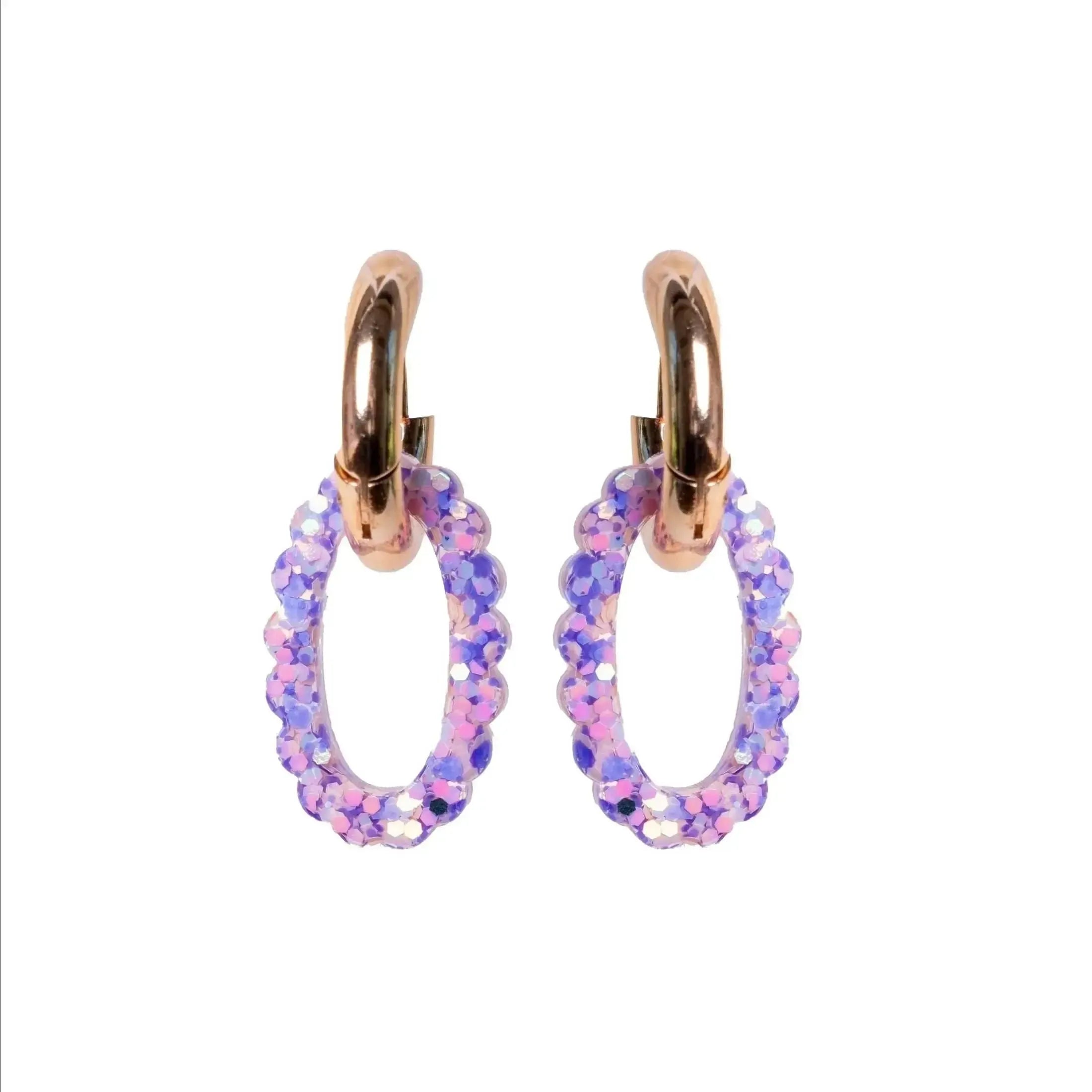 Créoles Ovale Mauve Orange-Les Nicolettes