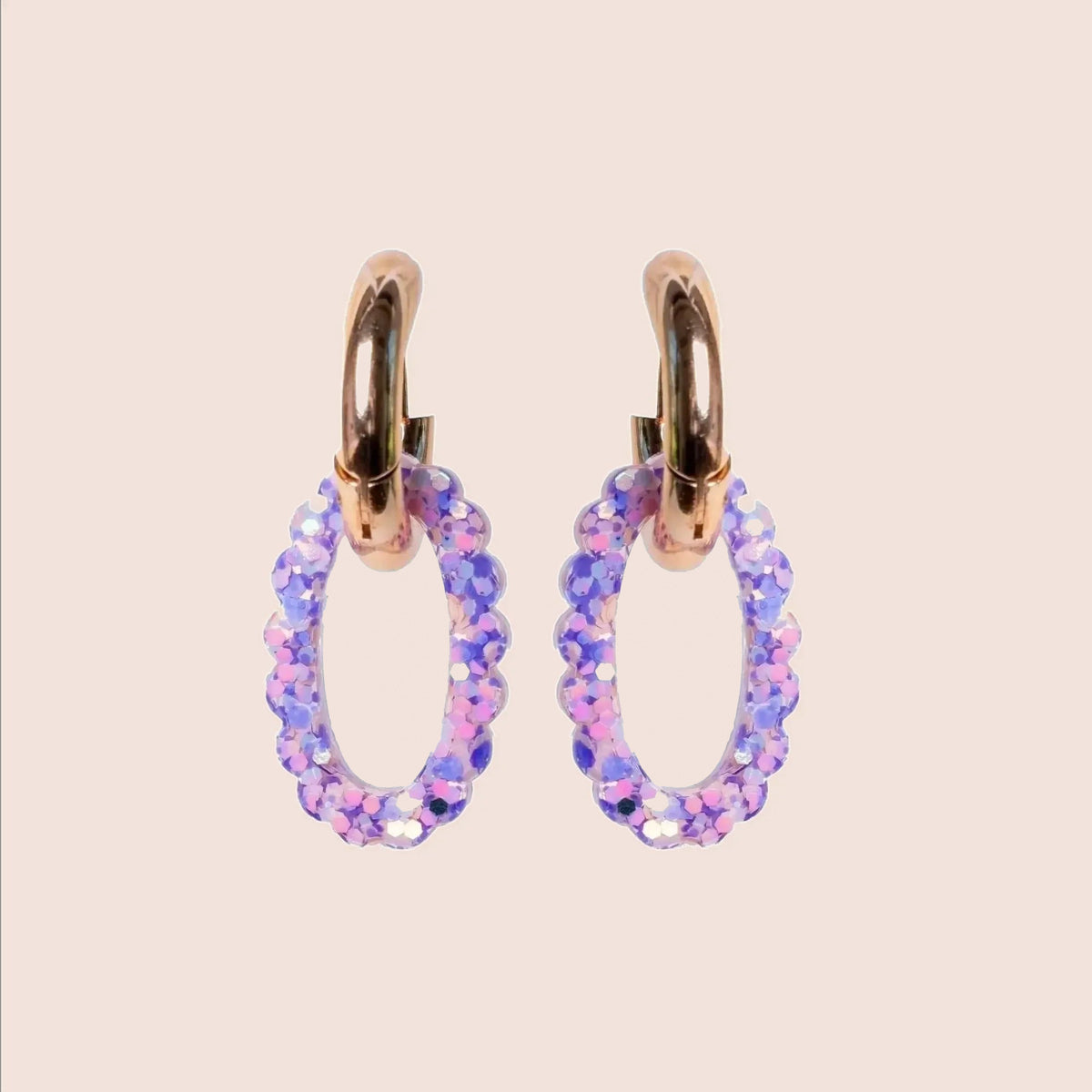 Créoles Ovale Mauve Orange – Les Nicolettes