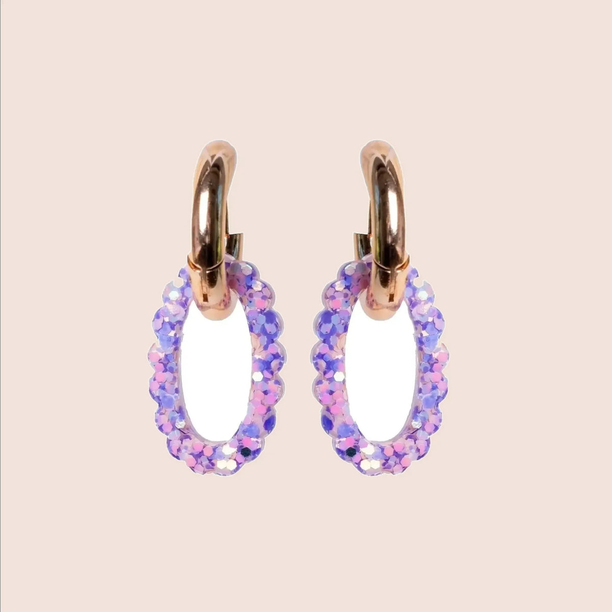 Créoles Ovale Mauve Orange – Les Nicolettes