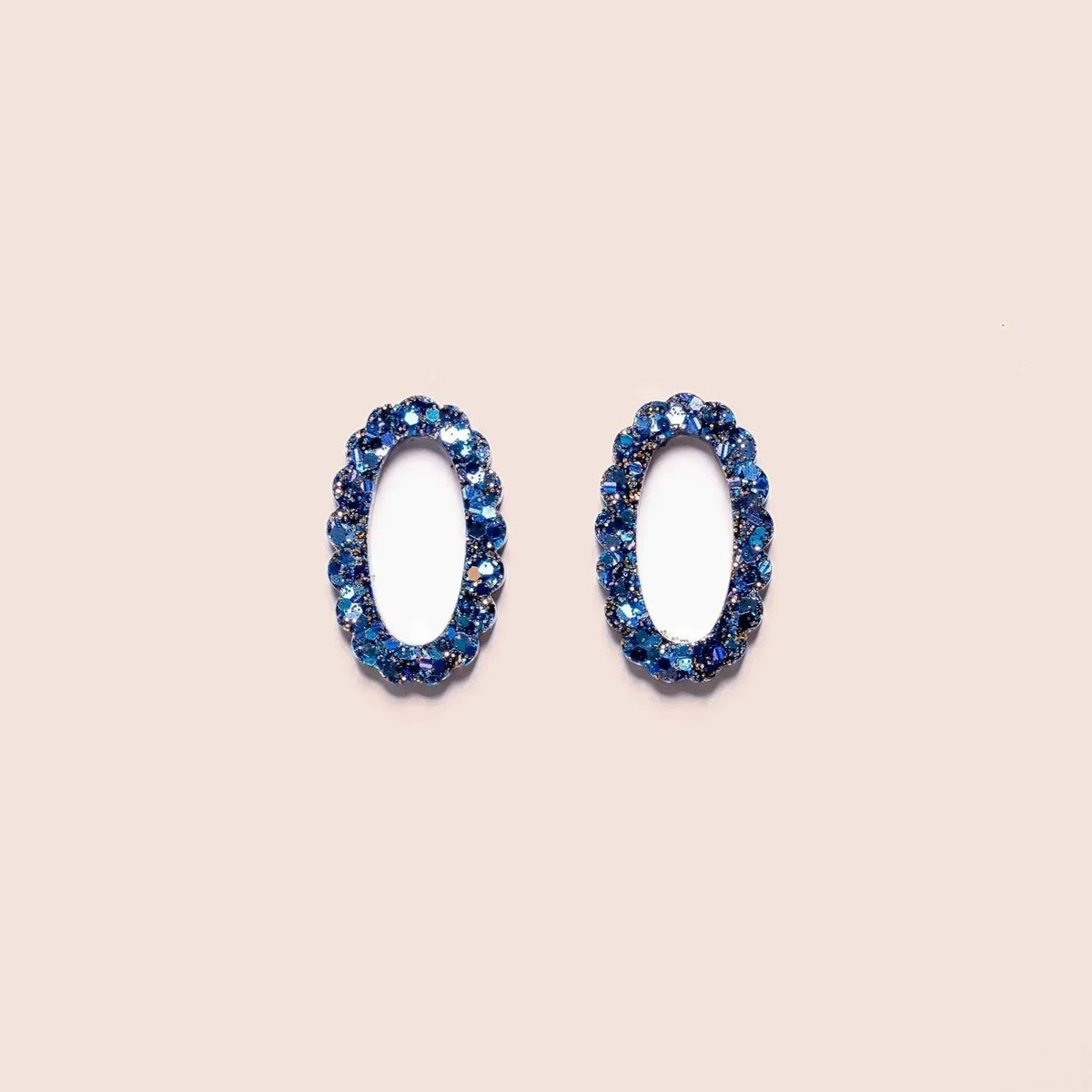 Créoles Ovale Mix Bleu – Les Nicolettes