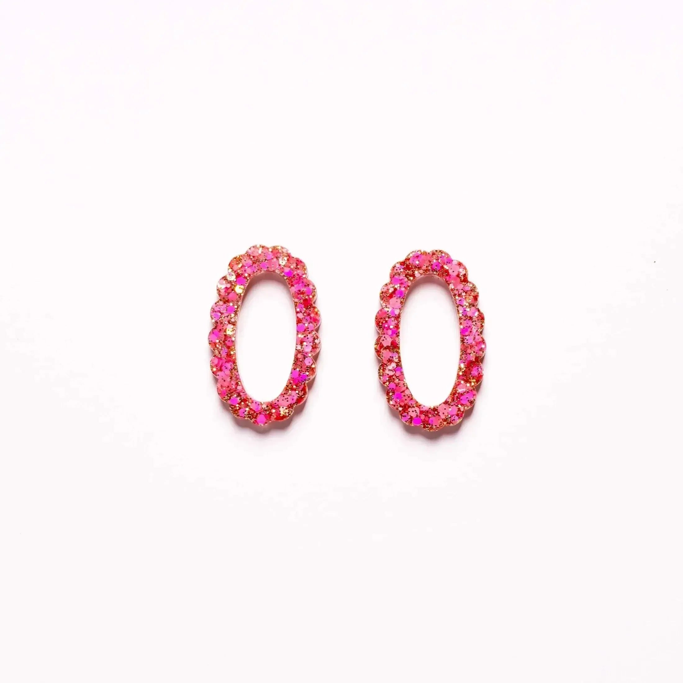 Créoles Ovale Mix Rose Rouge-Les Nicolettes