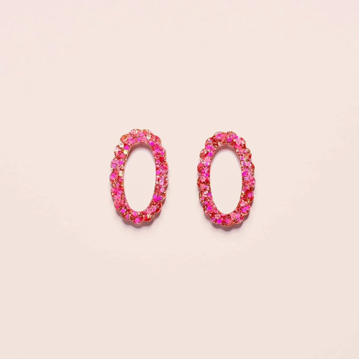 Créoles Ovale Mix Rose Rouge – Les Nicolettes