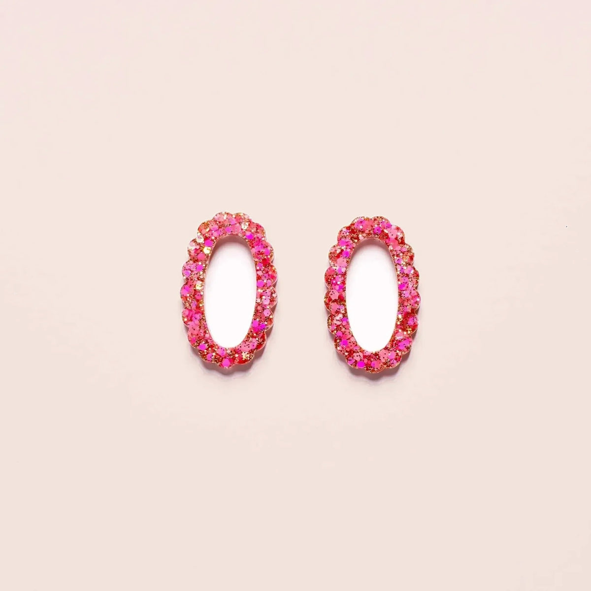 Créoles Ovale Mix Rose Rouge – Les Nicolettes