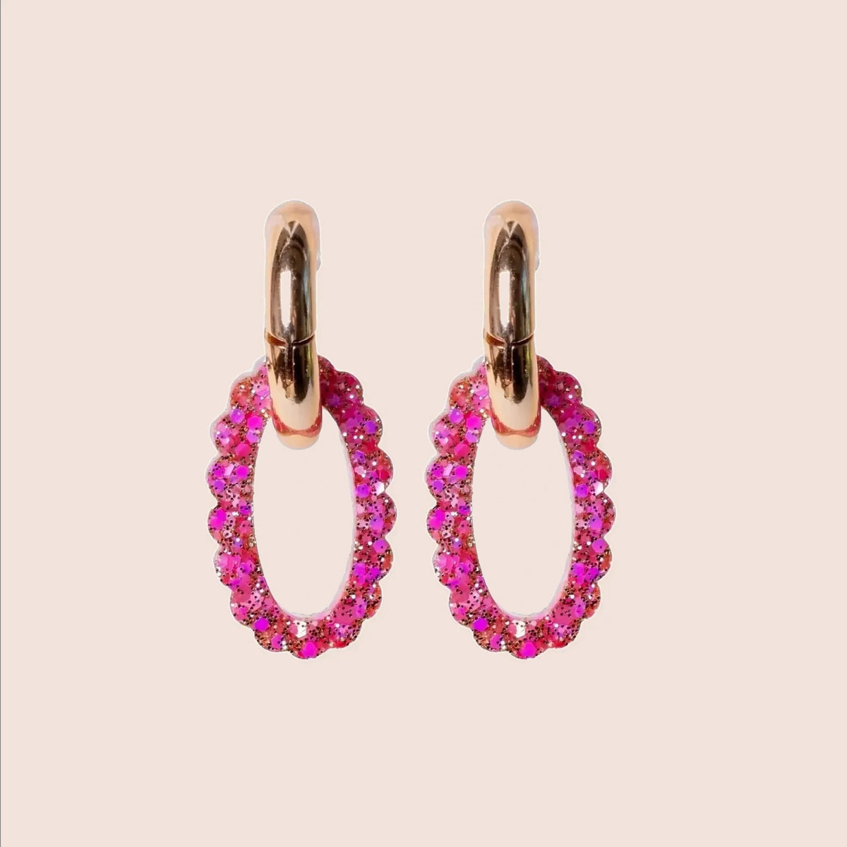 Créoles Ovale Mix Rose Rouge – Les Nicolettes