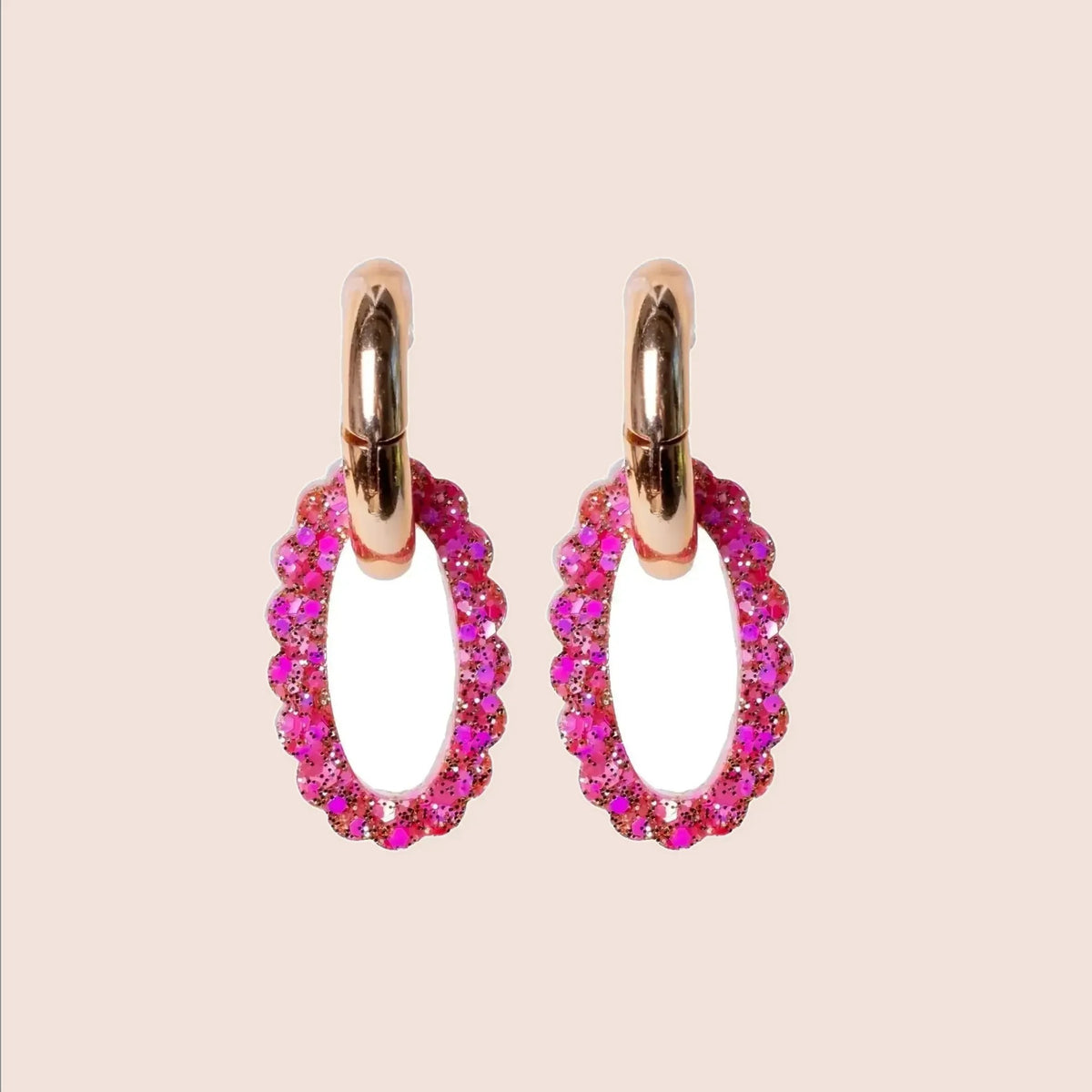Créoles Ovale Mix Rose Rouge – Les Nicolettes