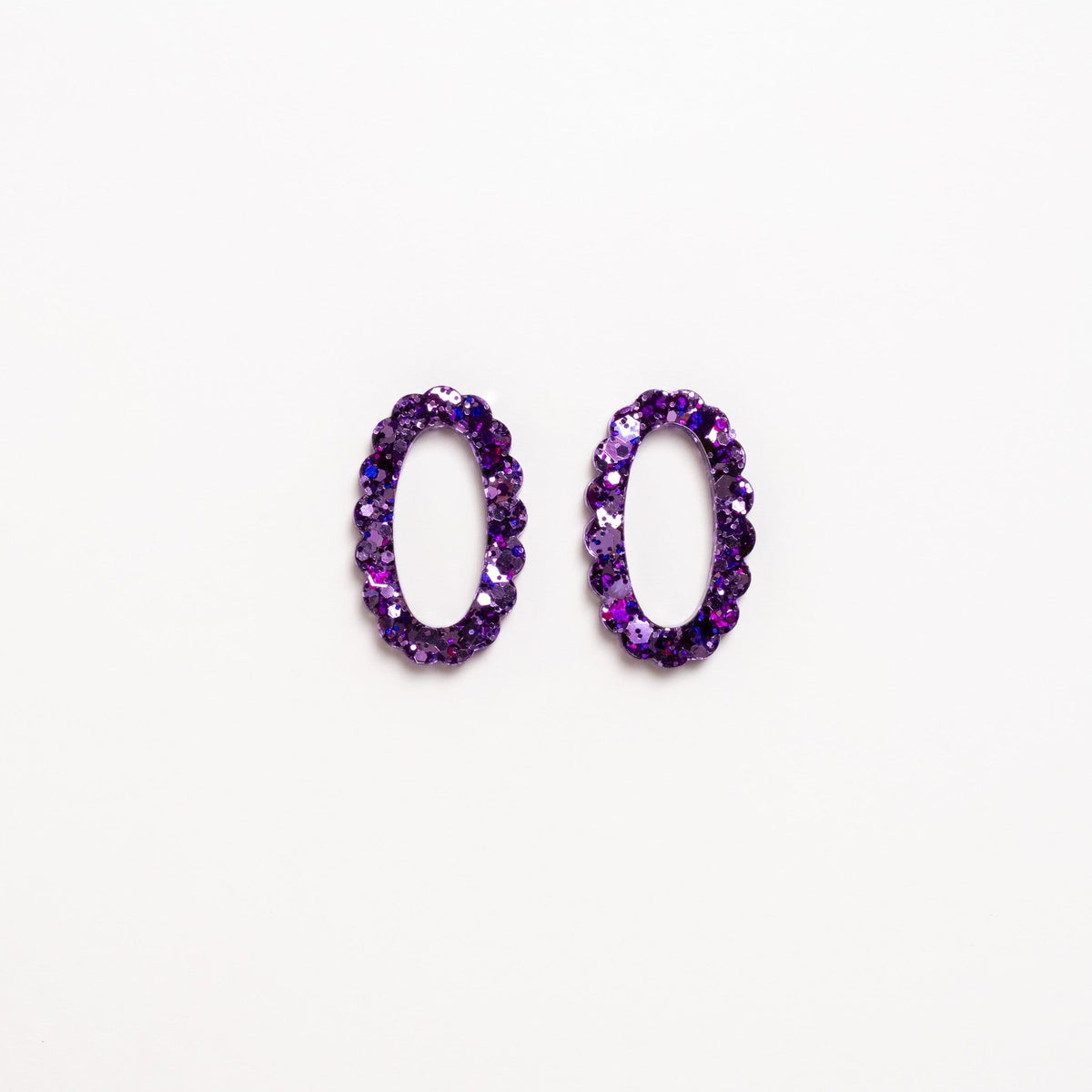 Créoles Ovale Mix Violet-Les Nicolettes