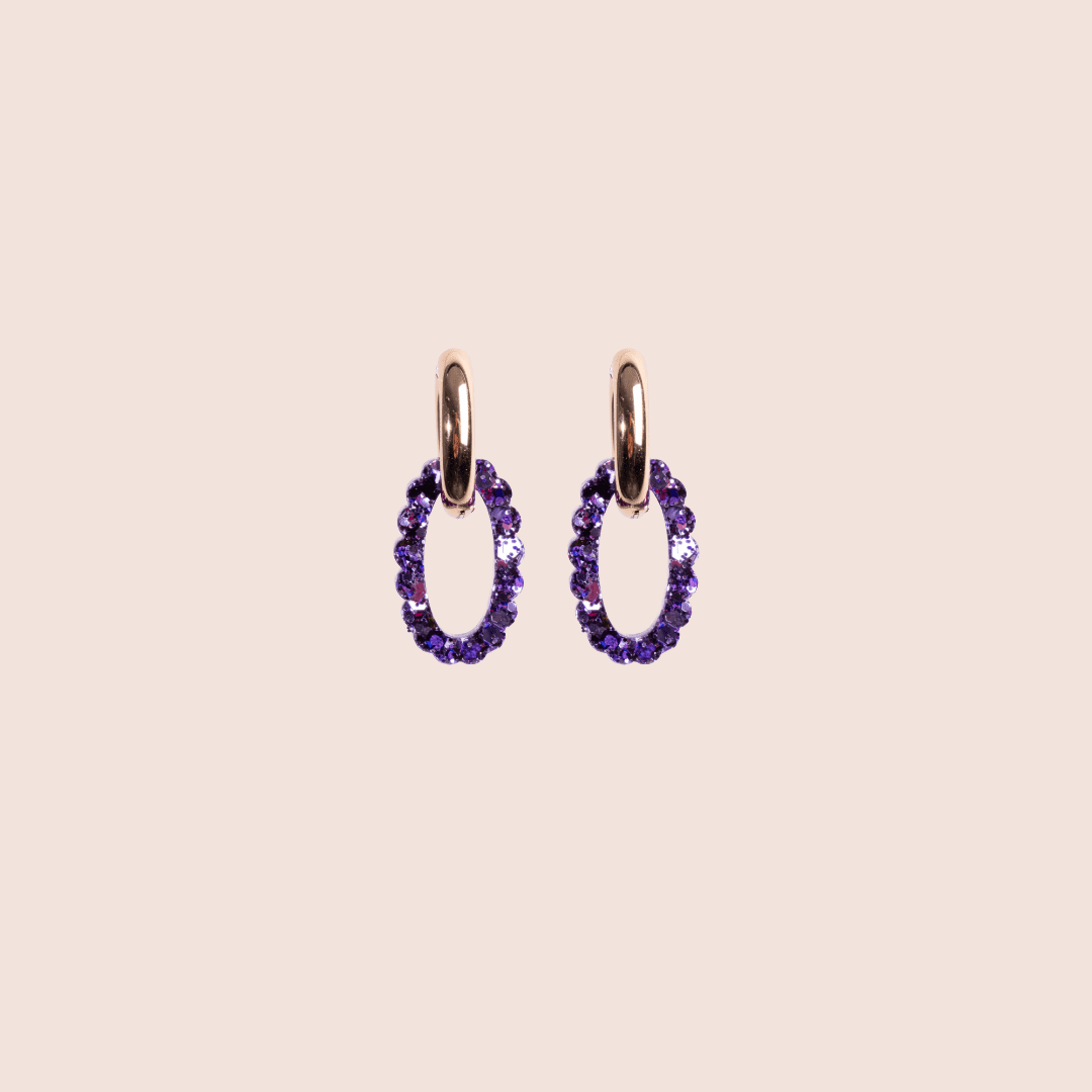Créoles Ovale Mix Violet-Les Nicolettes