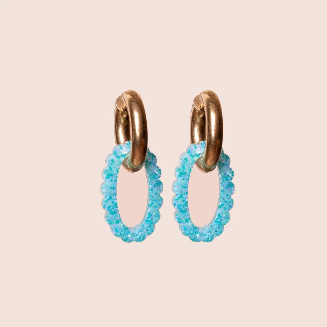 Créoles Ovale Sorbet Bleu – Les Nicolettes