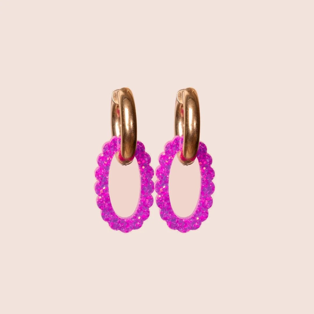 Créoles Ovale Sorbet Violet – Les Nicolettes