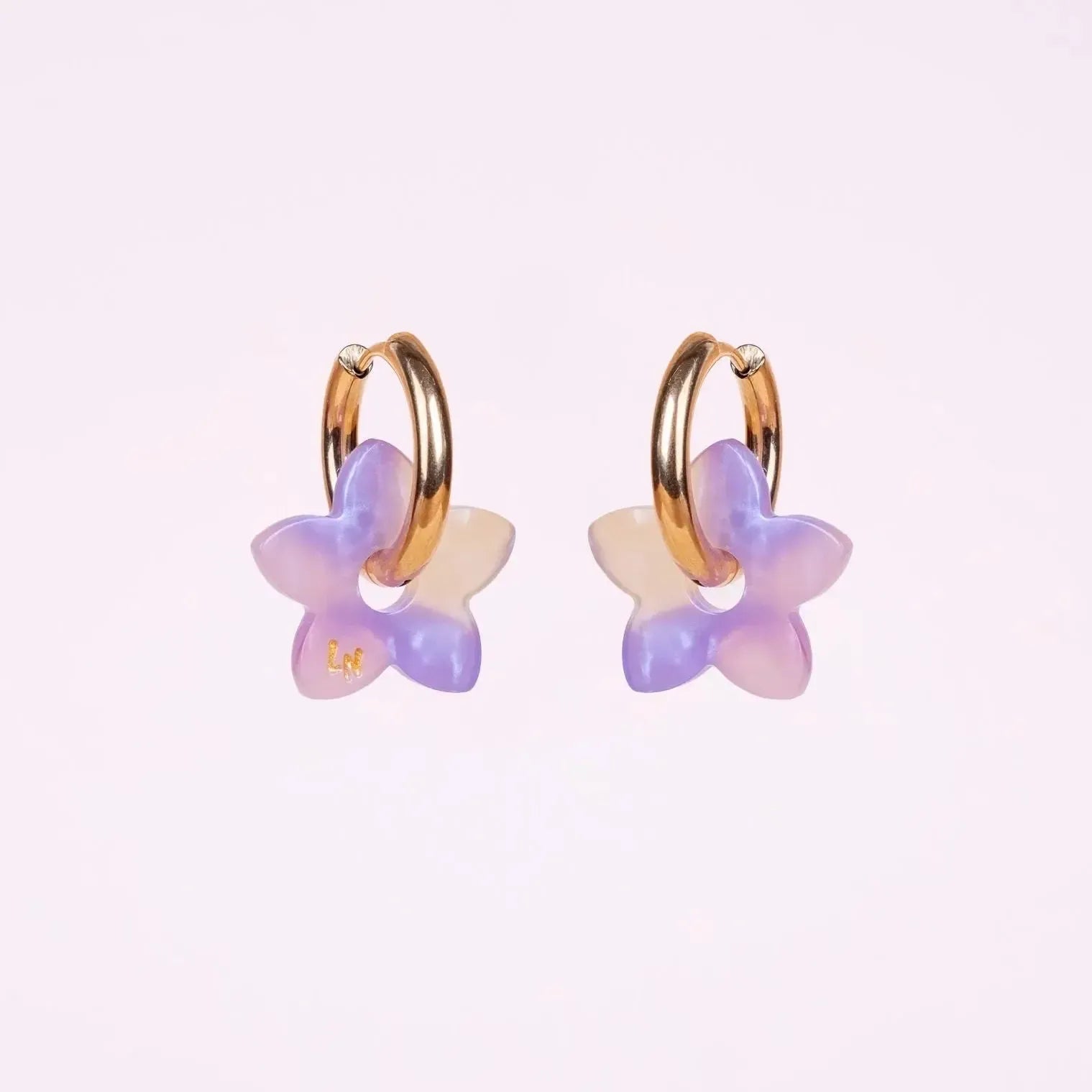 Créoles Tiaré Acétate Dégradé Jaune Lilas-Les Nicolettes