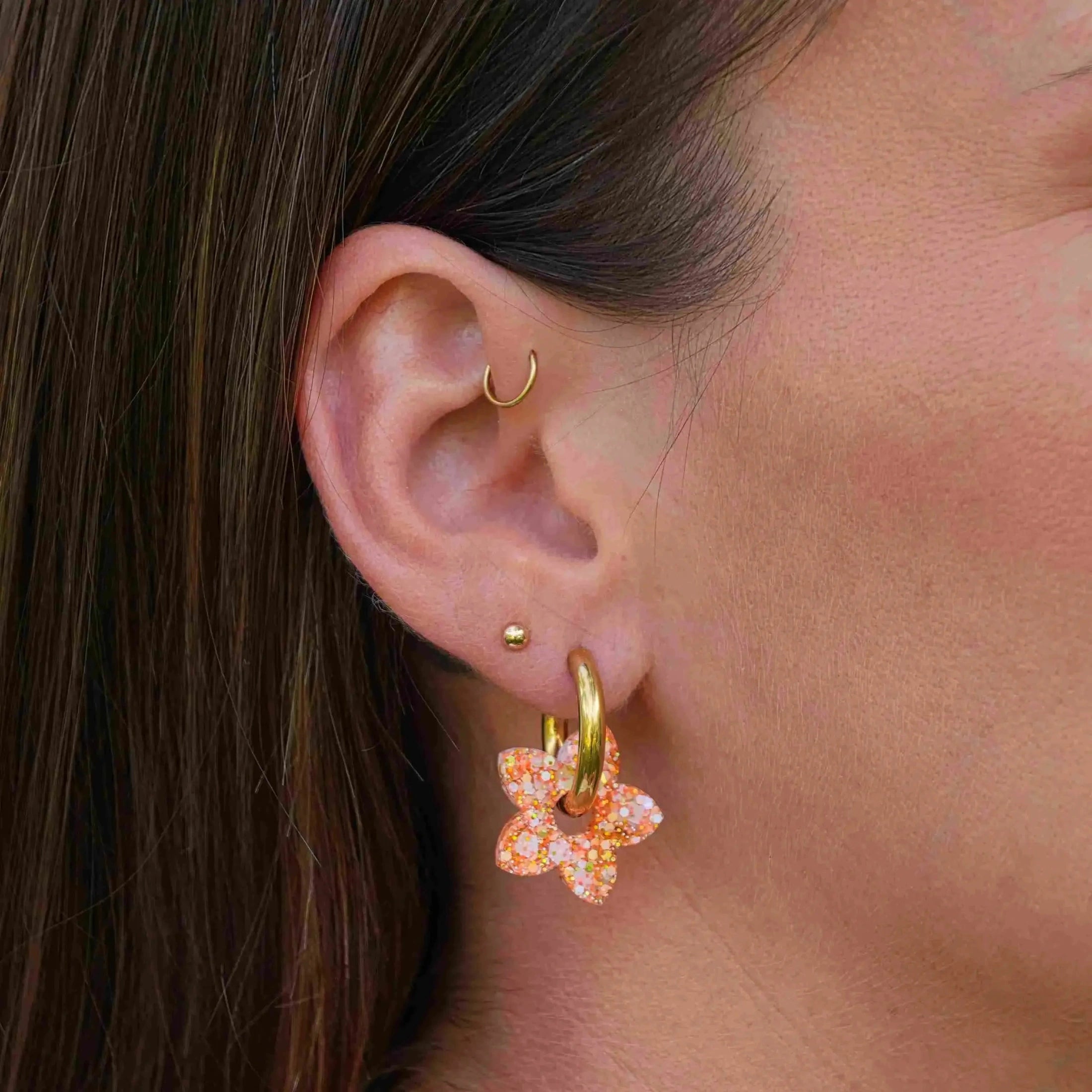 Créoles Tiaré Ivoire Orange-Les Nicolettes