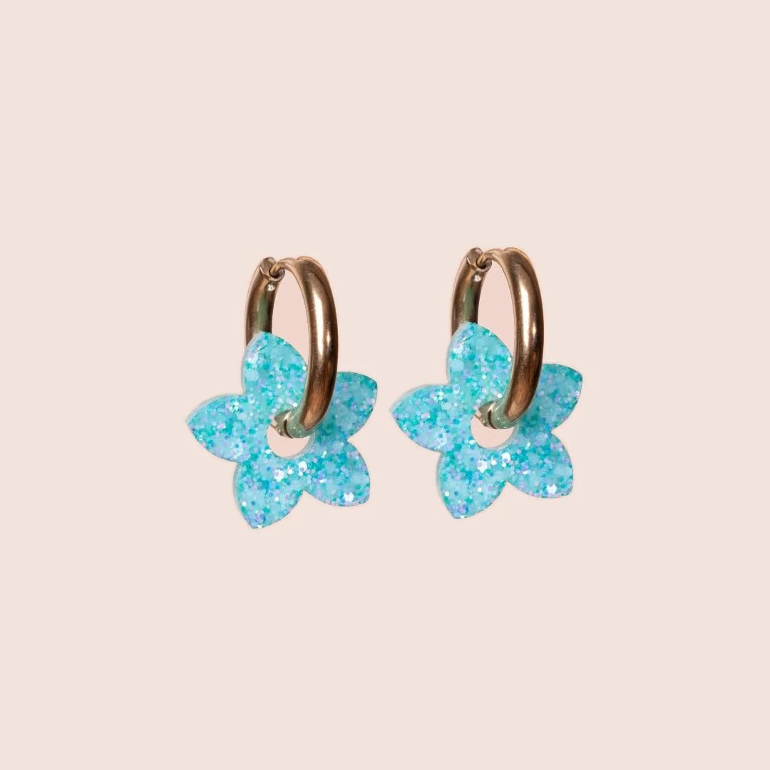 Créoles Tiaré Sorbet Bleu – Les Nicolettes