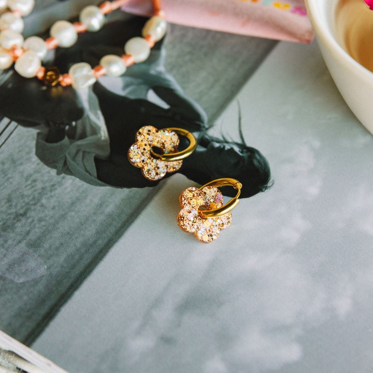 Créoles Fleur Pêche Champagne