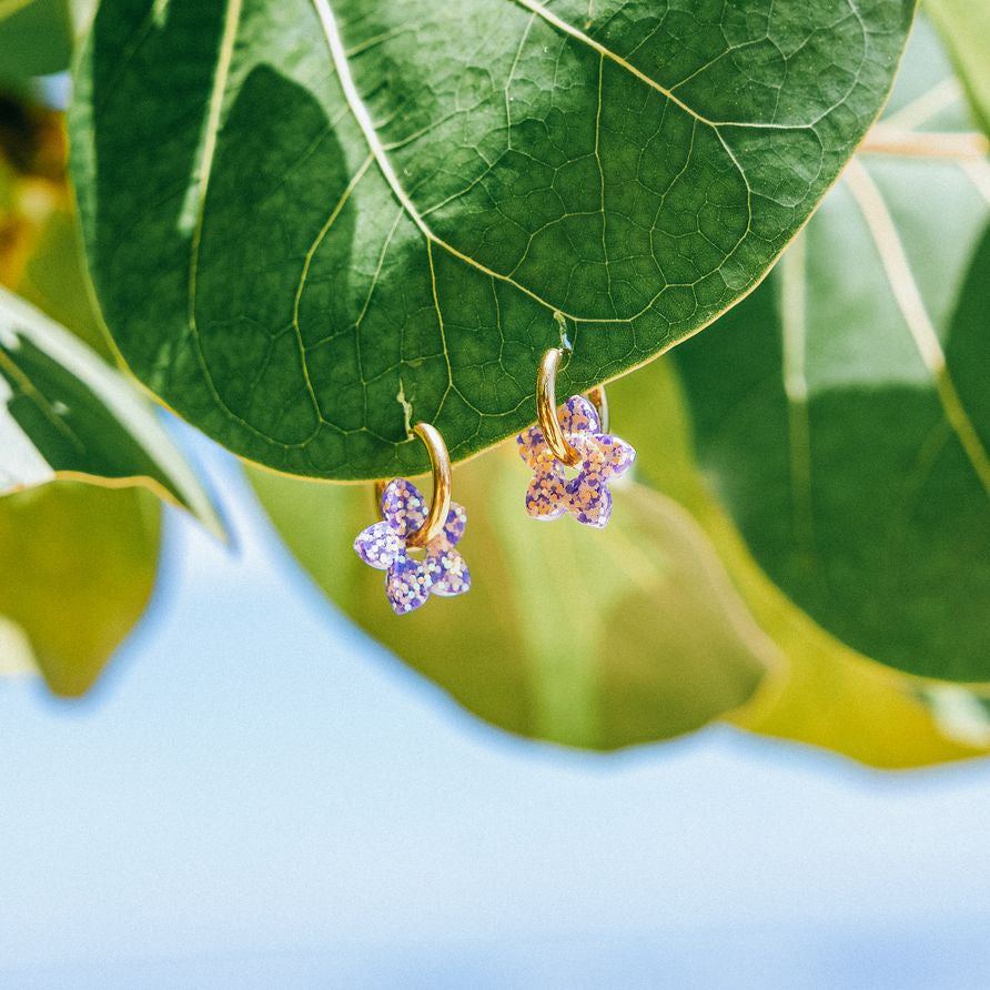 Mauve Orange Tiaré Hoop Earrings