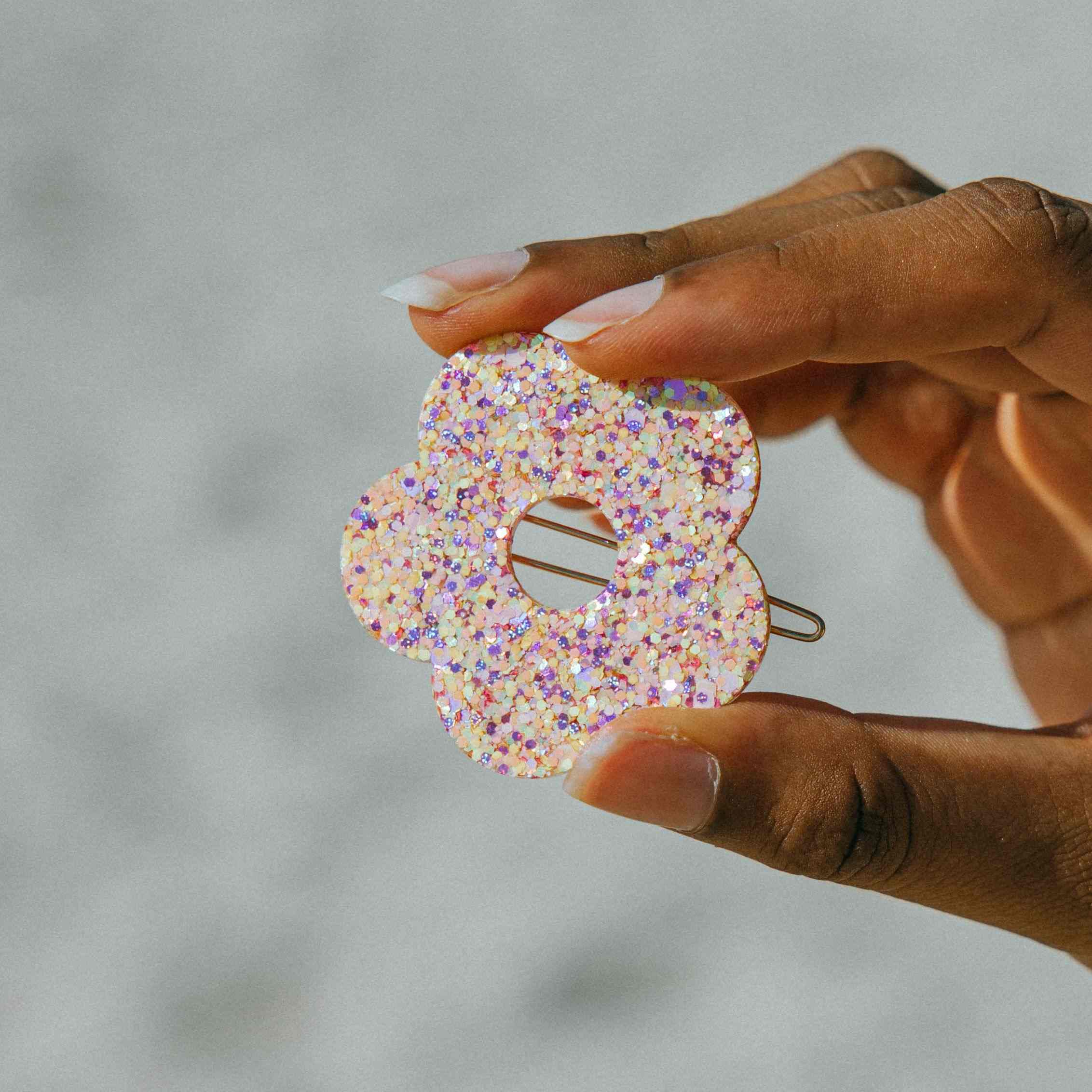 Barrette ronde Fleur Summer Sunset
