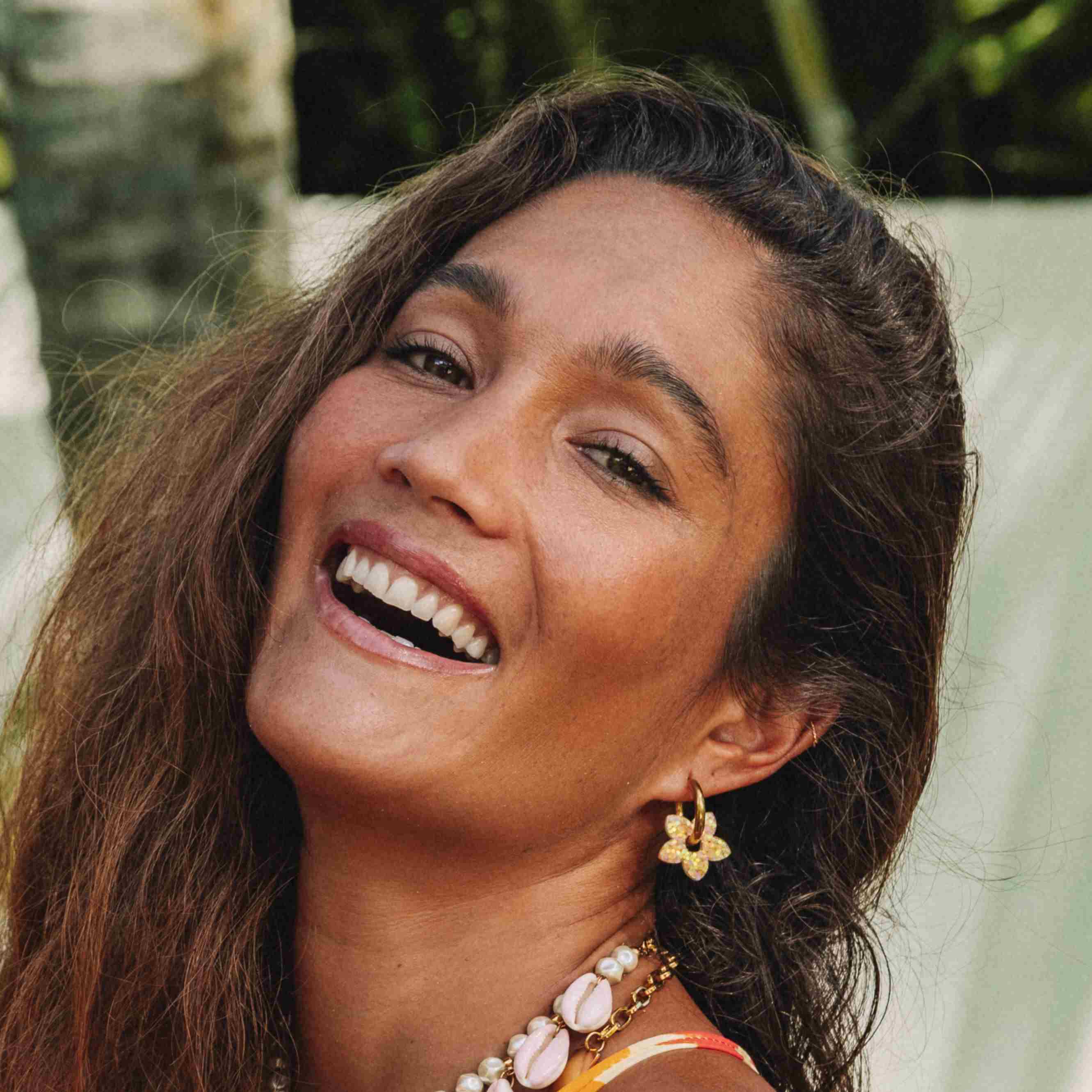 Orecchini a cerchio Tiaré Arancio Giallo
