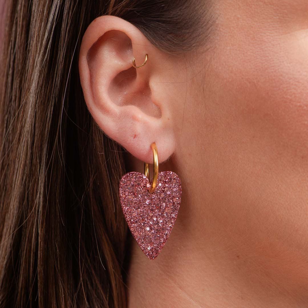 Boucles d'oreilles Rose Gold fait main en France en résine époxy et acier inoxydable Les Nicolettes