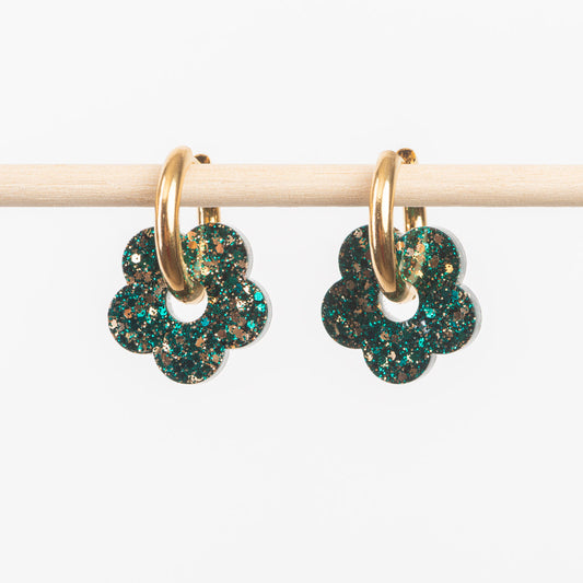 Pendientes de aro Verde Champán