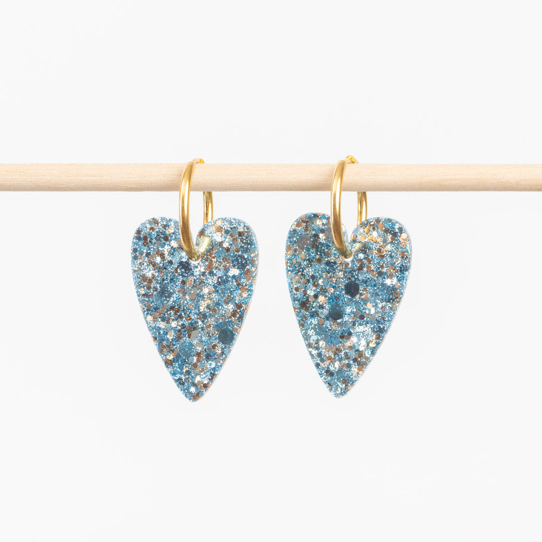 Boucles d'oreilles Bleu Champagne-Les Nicolettes