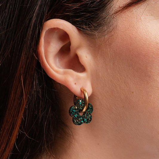 Pendientes de aro Verde Champán