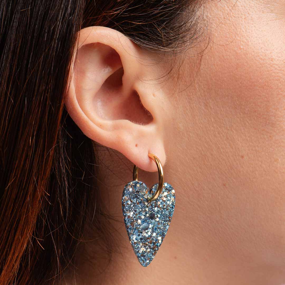 Boucles d'oreilles Bleu Champagne-Les Nicolettes