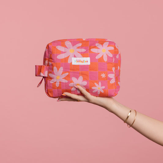 Pochette Matelassée Damier Fleuri