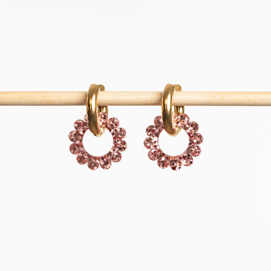  Pendientes de aro Sunflower Champán Rosado