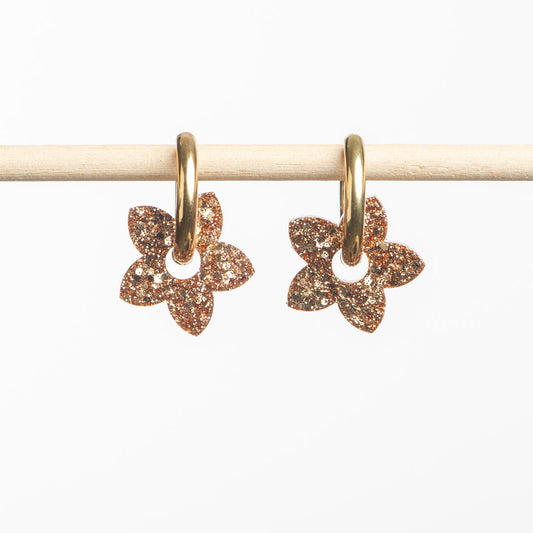 Pendientes de aro Tiaré Champagne