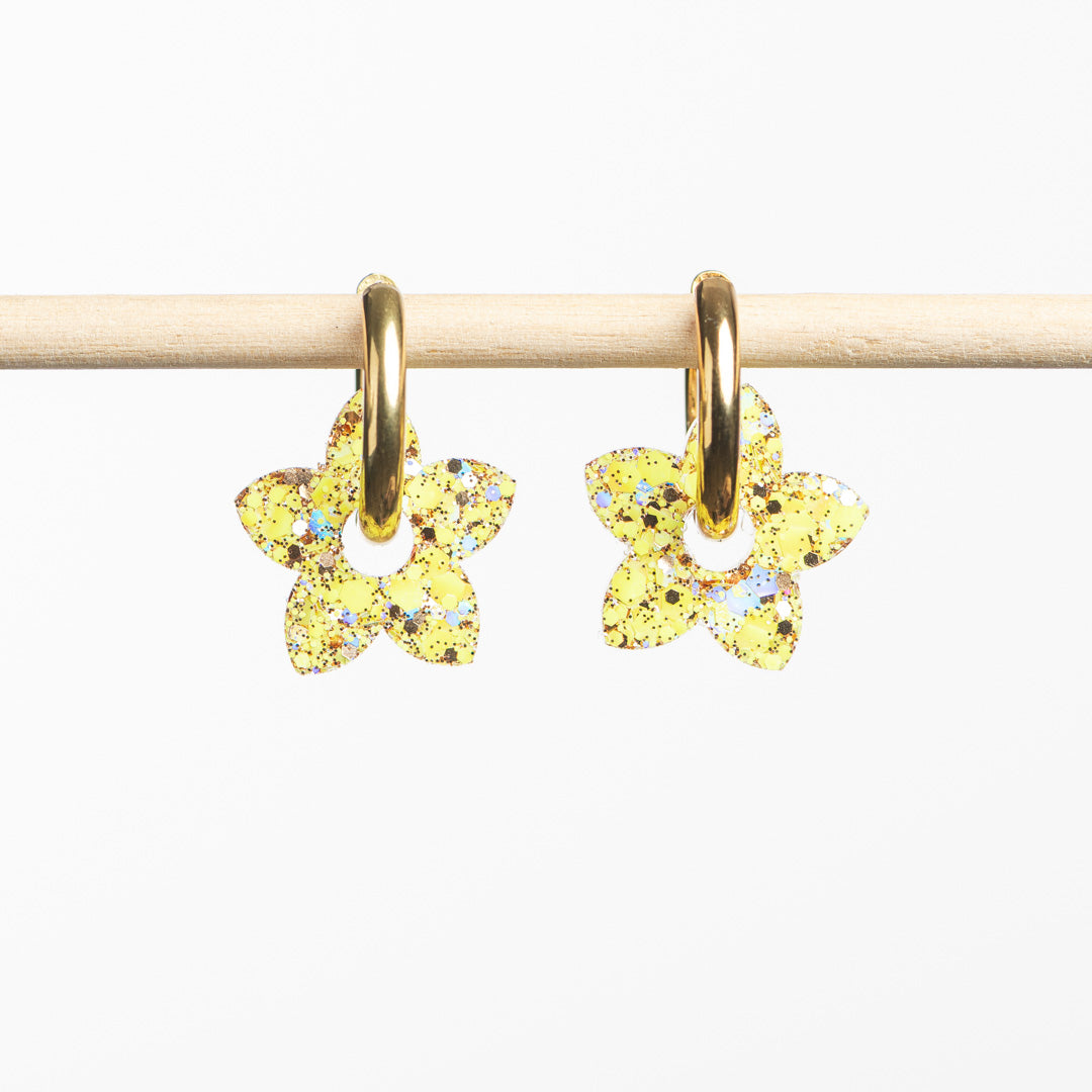 Pendientes de aro Tiaré Amarillo Champán
