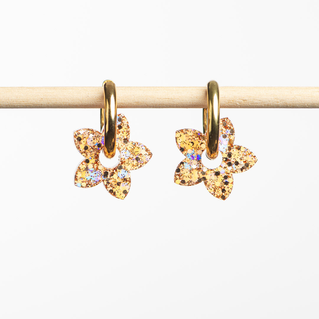 Pendientes de aro Tiaré Melocotón Champagne