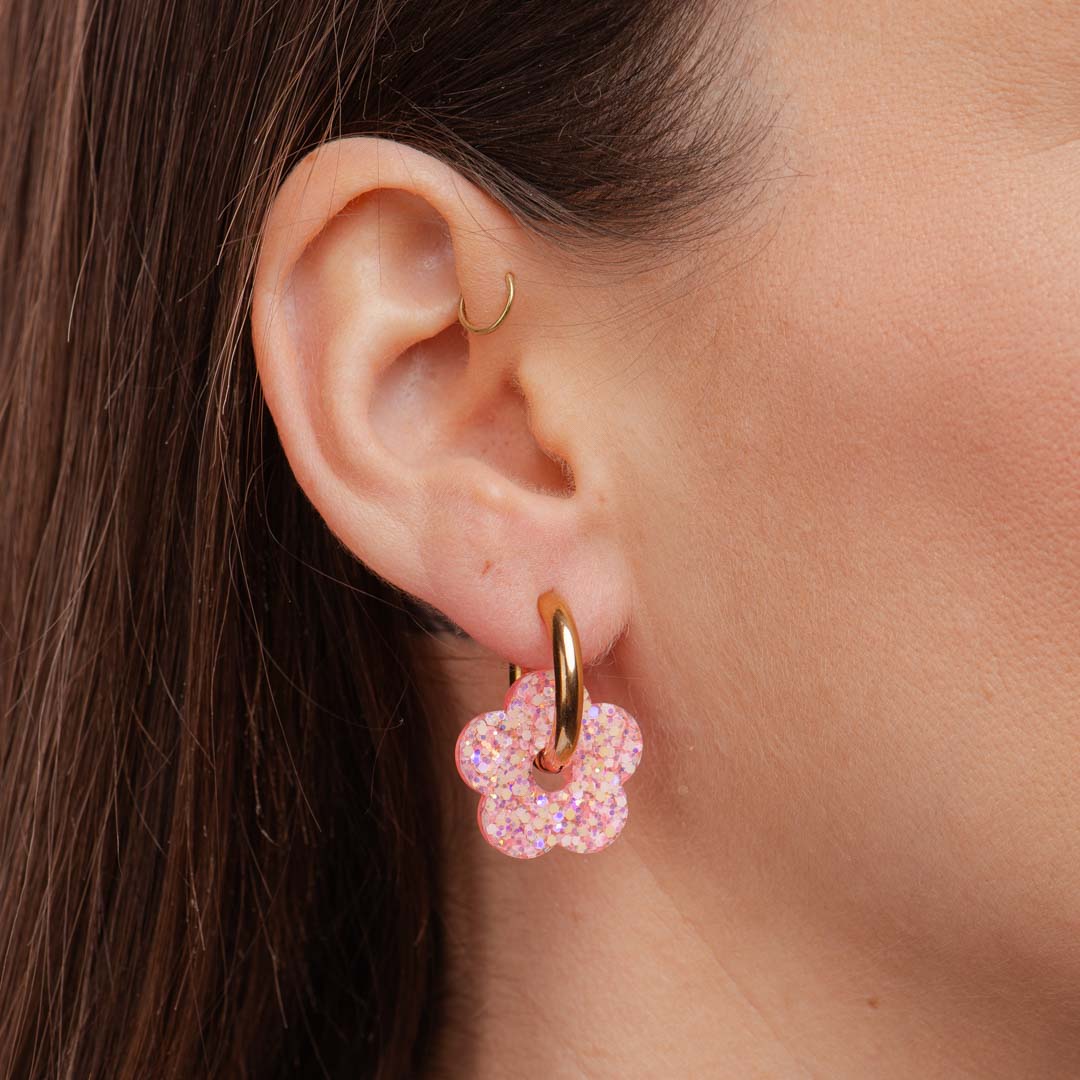 Créoles Fleur Mix Rose-Les Nicolettes
