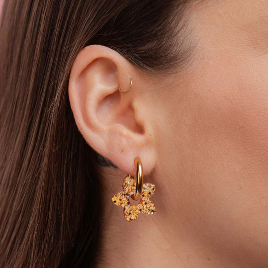 Pendientes de aro Tiaré Melocotón Champagne