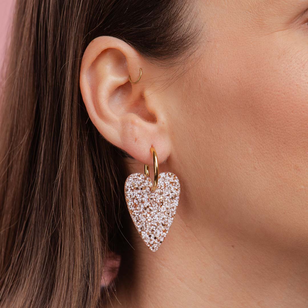 Boucles d'oreilles Cœur Ivoire Champagne-Les Nicolettes