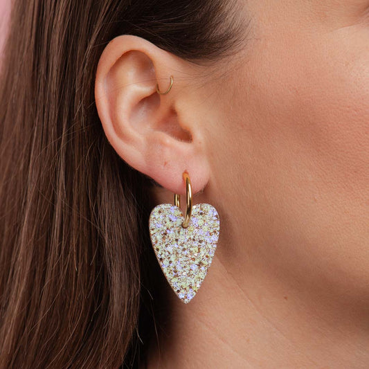 Pendientes de aro Corazón Baby Blue Champagne