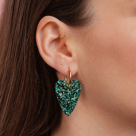 Boucles d'oreilles Cœur Mix Vert