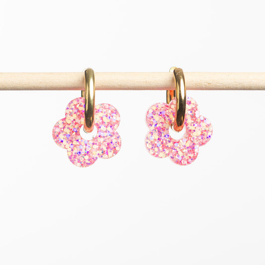 Pendientes de aro Flor Mix Rosa