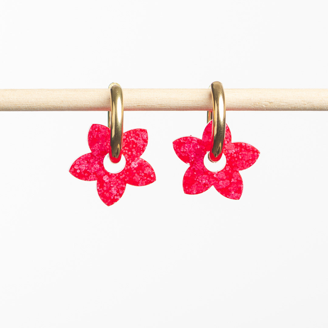 Pendientes de aro Tiaré Rojo