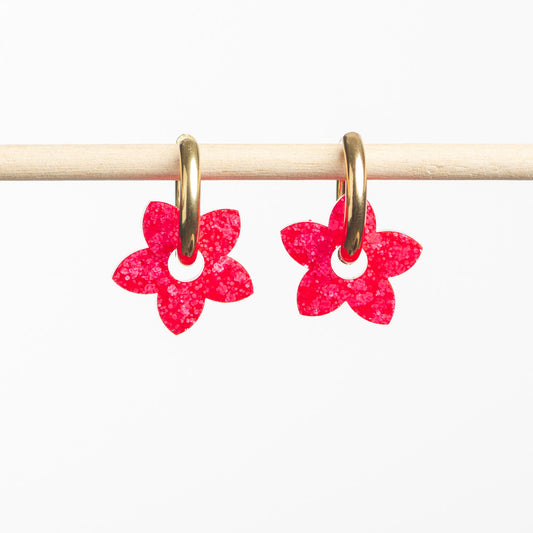 Pendientes de aro Tiaré Rojo