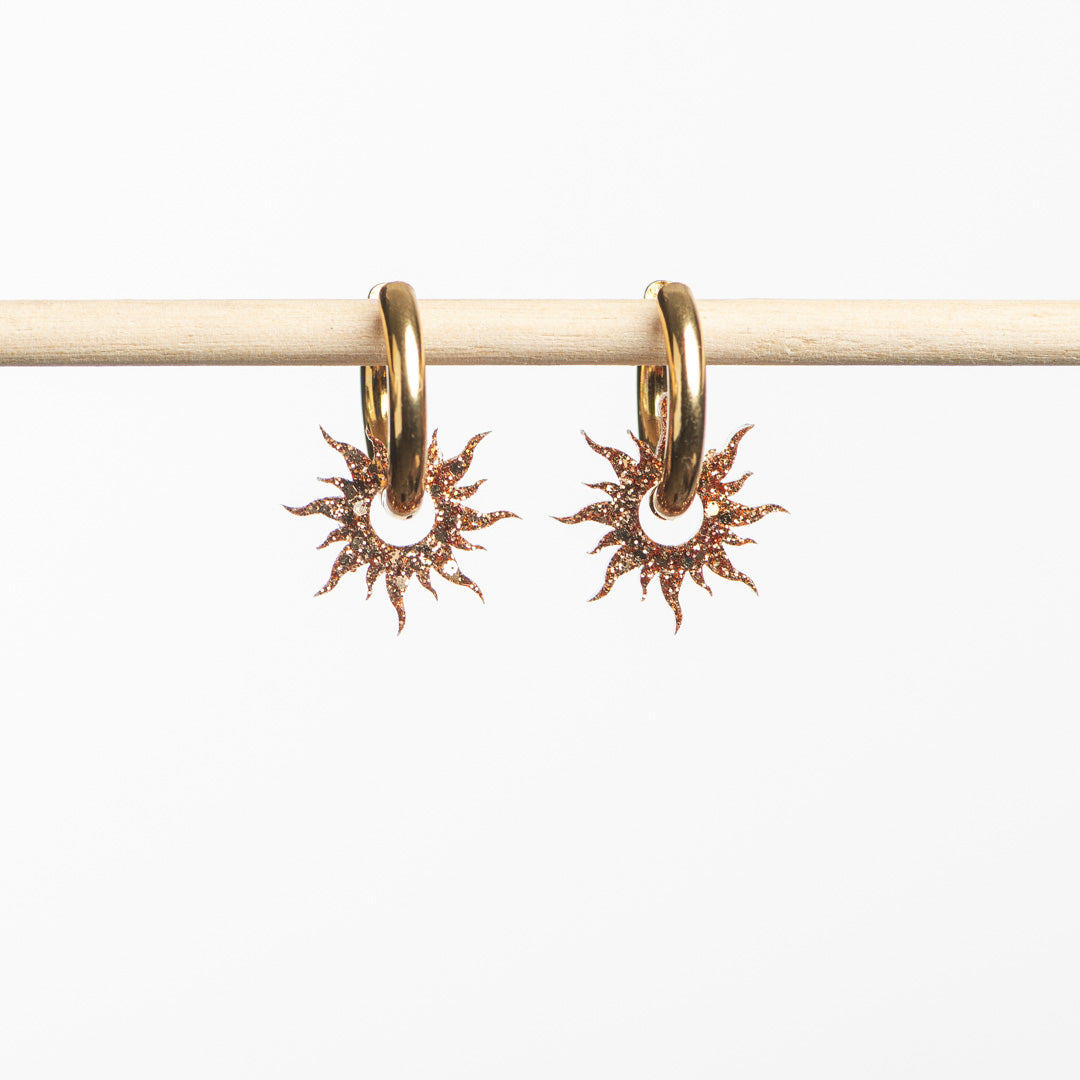 Pendientes de aro Sol Champagne