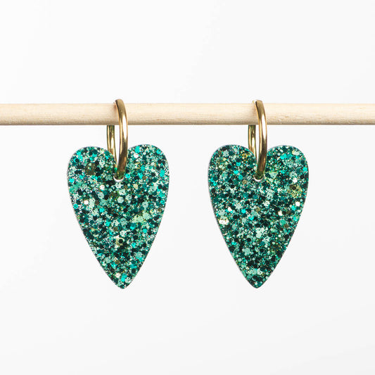 Boucles d'oreilles Cœur Mix Vert