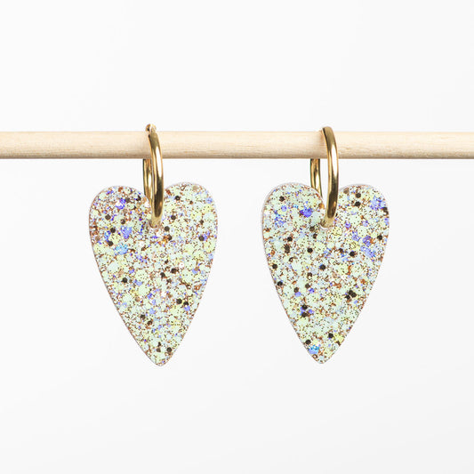 Pendientes de aro Corazón Baby Blue Champagne